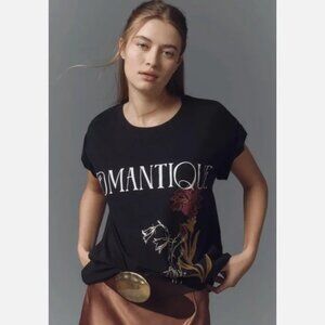 Anthropologie Romantique Boyfriend Graphic Tee - Size Medium
